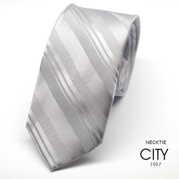 6.5cm中版領帶 銀灰條紋  A603 c